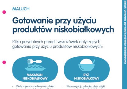 Maluch: Gotowanie przy użyciu produktów niskobiałkowych