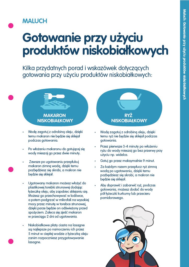 Gotowanie przy użyciu produktów niskobiałkowych